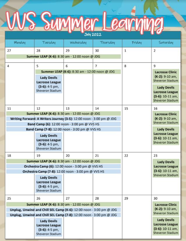 Summer Programs Calendar Icon